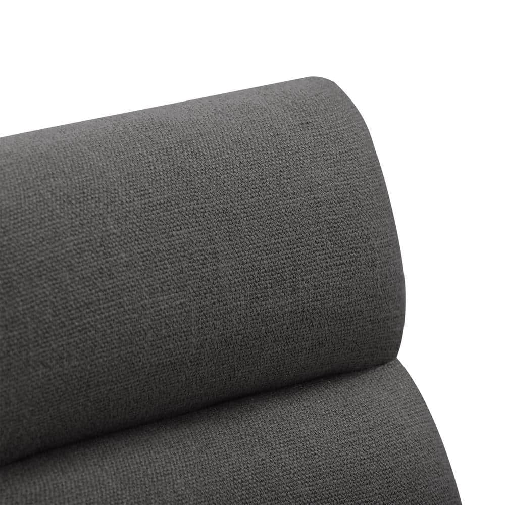 Boston Dark Gray Tufted Fabric Counter Height Barstools, Set of 2