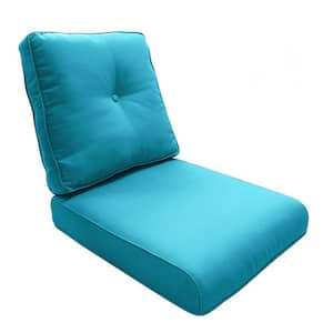 Square Outdoor Glider Cushion in CushionGuard Turquoise Cushion