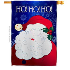 Breeze Decor 28 in. x 40 in. Santa Ho Christmas House Flag Double-Sided ...