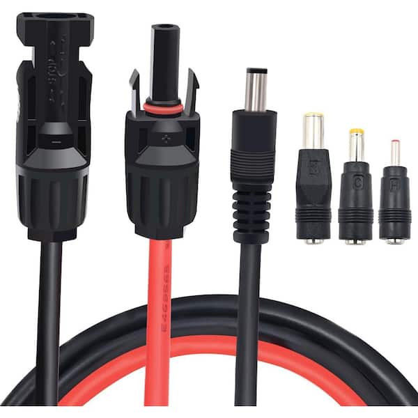 Solar Panel Adapter 5.5x2.1mm Extension Cable with DC 3.5 x 1.35 5.5 x 2.5 8mm Connectors for MC4 Solar Charger 5 ft.