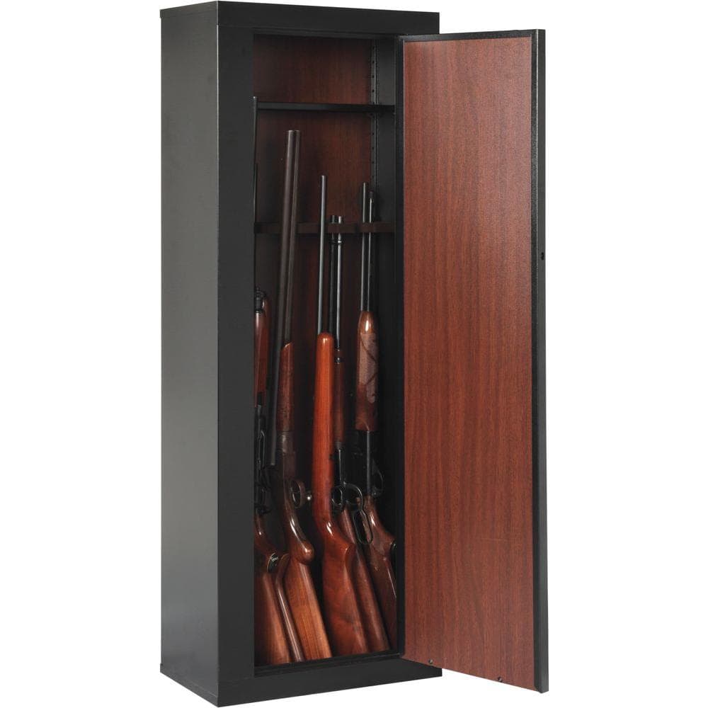 Black Steel 10-Gun Keyed Lockable Security Cabinet