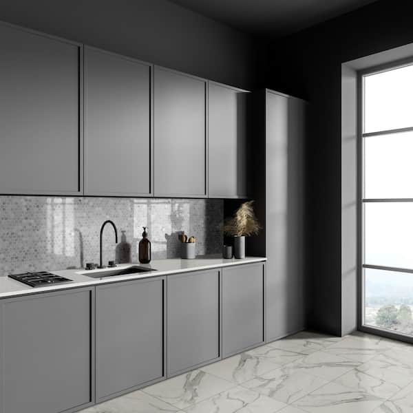 Regallo Calacatta Isla 24 in. x 24 in. Polished Porcelain Stone Look Floor and Wall Tile (465.12 sq. ft./Pallet)