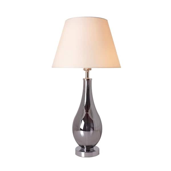 CARRO Tulip 28 in. Chrome Grey Indoor Table Lamp