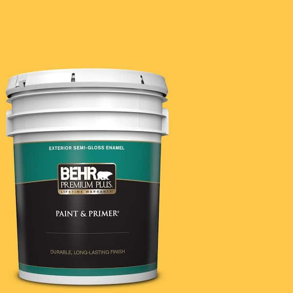 BEHR PREMIUM PLUS 5 gal. #350B-7 Chickadee Semi-Gloss Enamel Exterior Paint & Primer