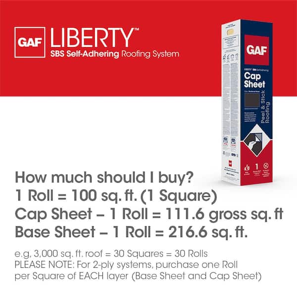 GAF Liberty 3.28-ft W x 34-ft L 100-sq ft Black Roll Roofing