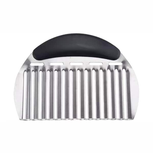 Stainless Steel Crinkle Cutter with Handle, Large Wavy Slicer for Vegetables and Potatoes, French Fry and Garnish Maker