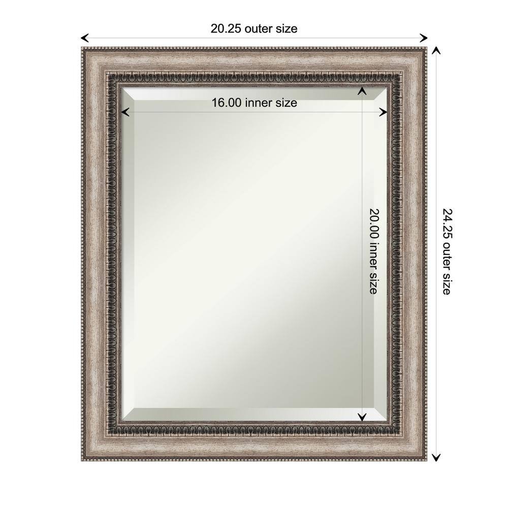 Lyla Ornate Silver and Bronze Rectangular Bathroom Vanity Mirror