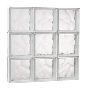 23.25 in. x 23.25 in. x 3.125 in. Wave Pattern Solid Glass Block Masonry Window