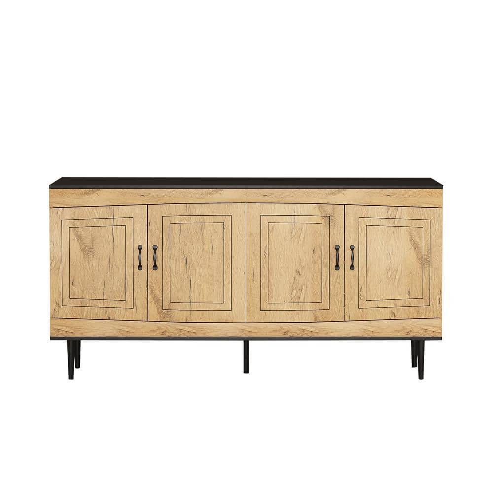 63 in. W x 15.75 in. D x 31.1 in. H Oak Brown Linen Cabinet with Adjustable