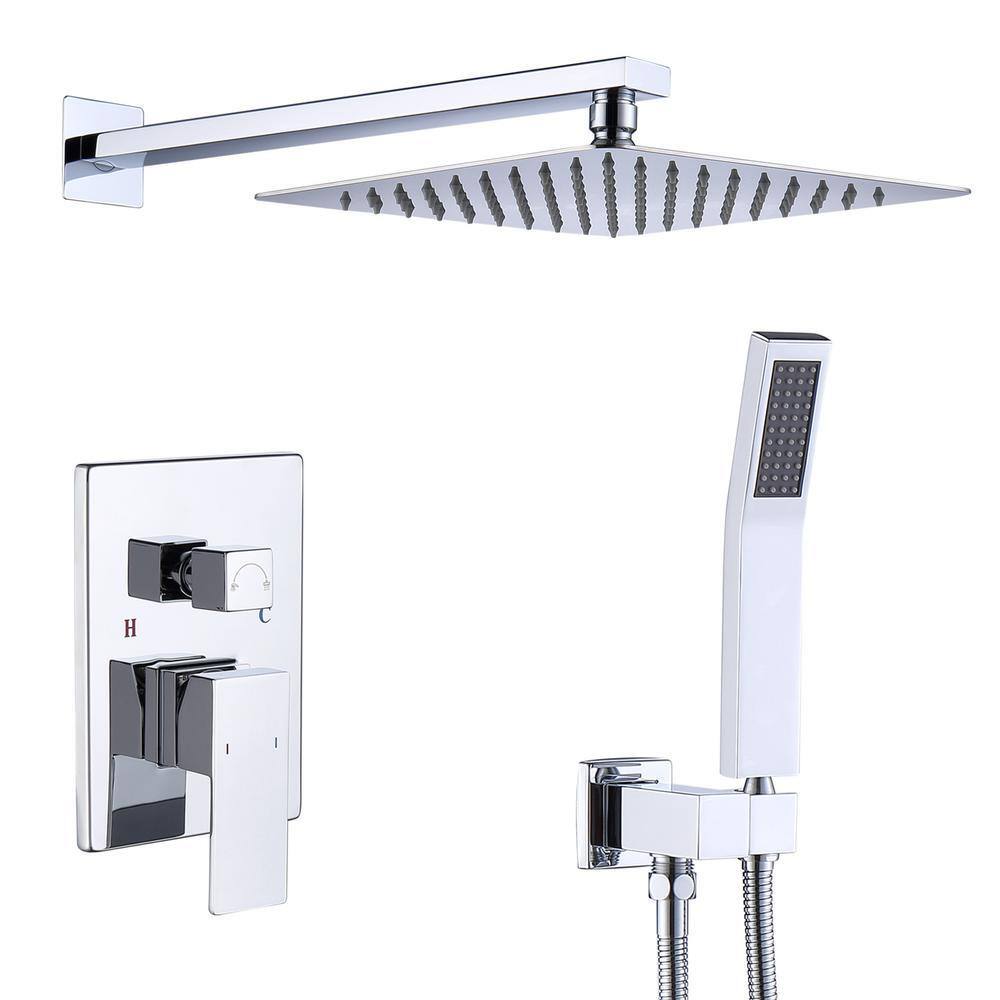 1-Spray 10 in. Square Rainfall Shower Head and Handheld Shower Head in Chrome price history on PriceWatchPro