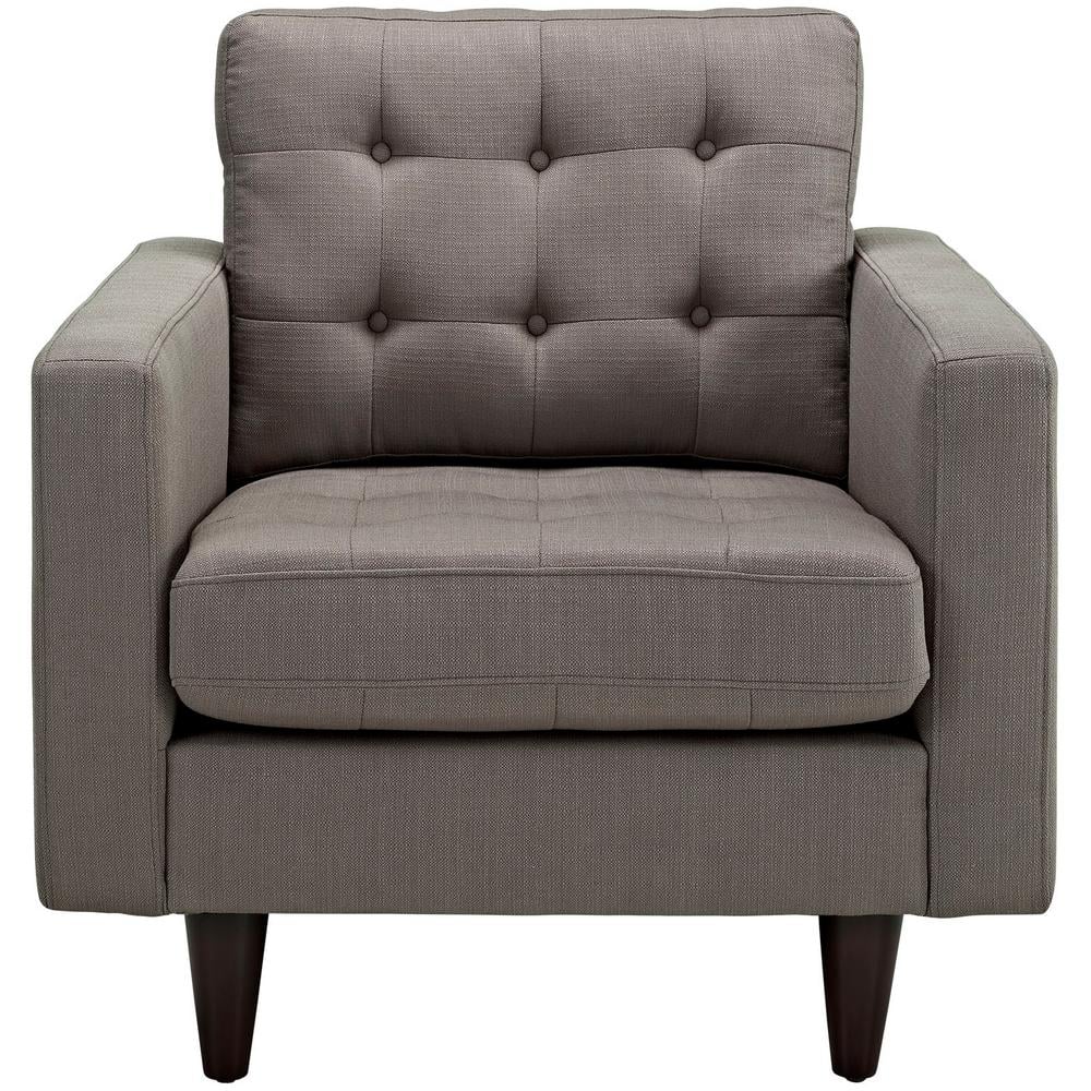 Granite Tufted Upholstered Accent Chair with Wood Legs
