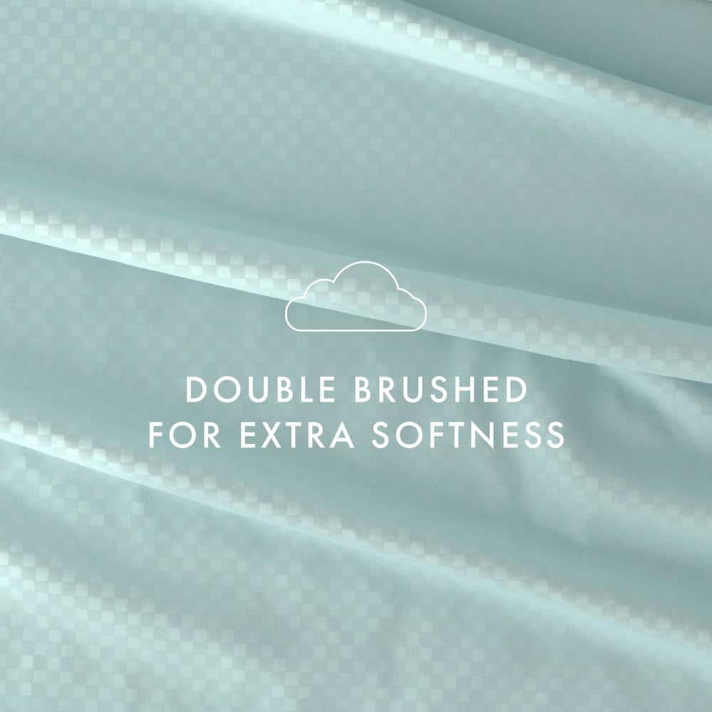 Aqua Embossed Microfiber California King Sheet Set