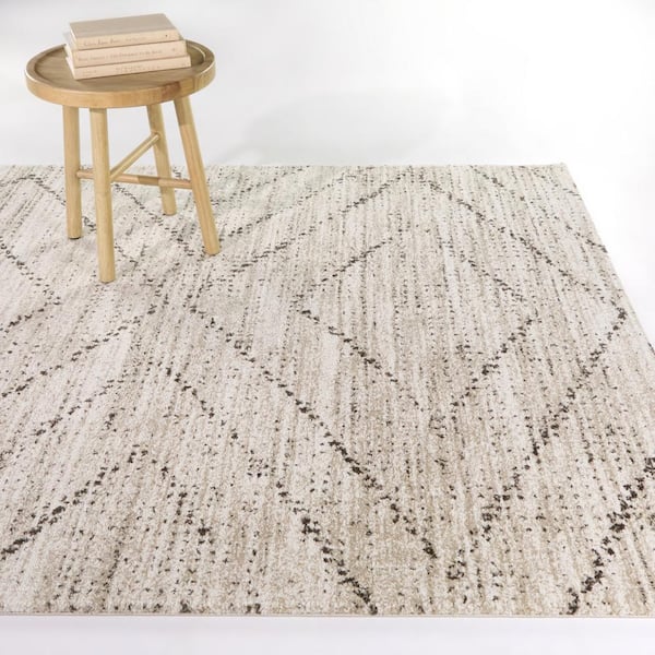 Sienna Cream 5 ft. x 7 ft. Geometric Area Rug