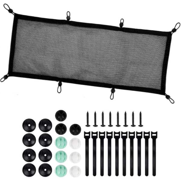 Under Desk Cable Management Net in Black Privacy Mesh Flexible Wire Organizer, Office, Standing Desk