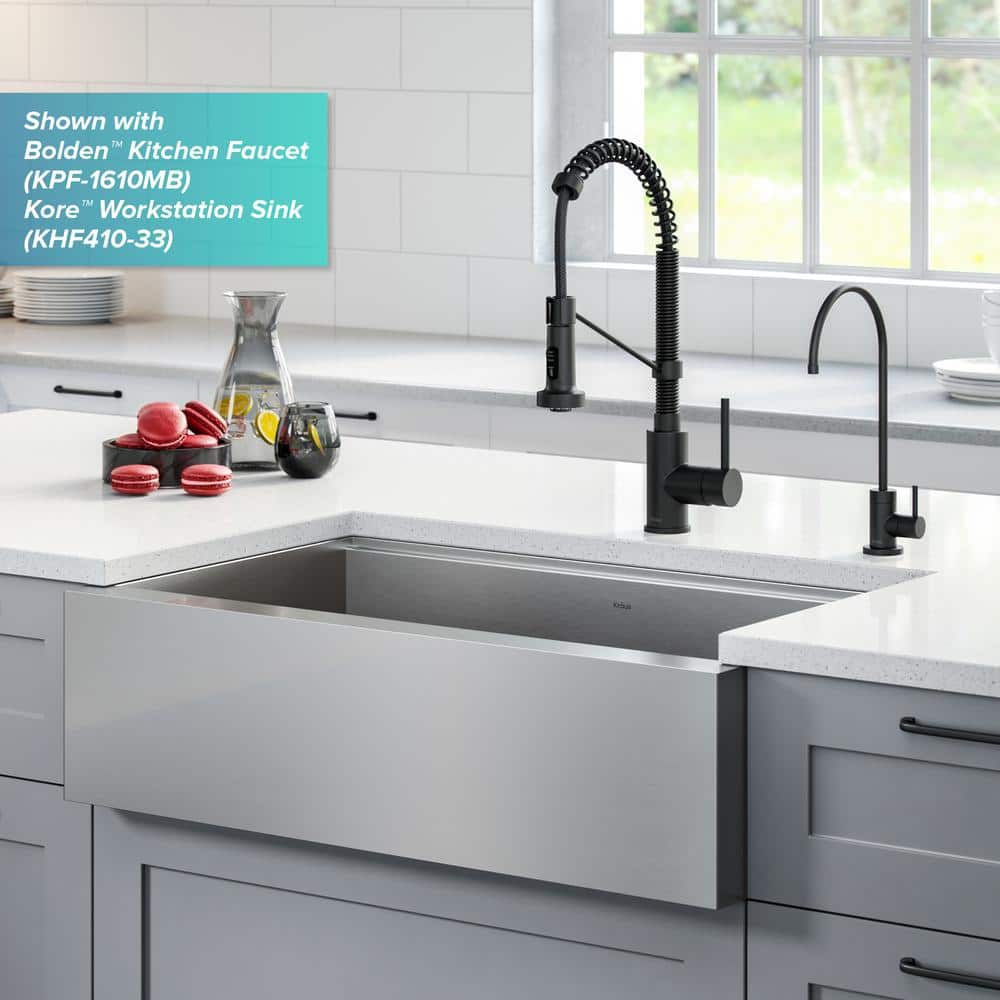 Matte Black Stainless Steel Kitchen Water Filter Faucet