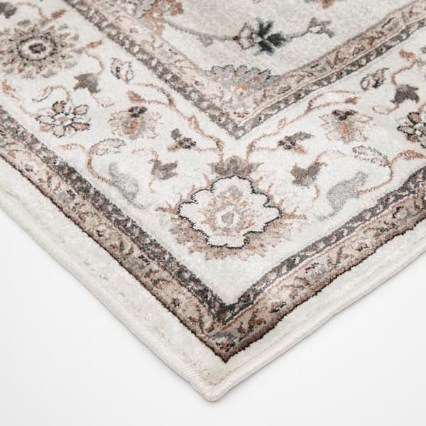 Stratford Karley Whitecap/Greige 26 in. W x 12 in. L Your Choice Length Stair Runner Coverage Area 2.17 sq. ft.