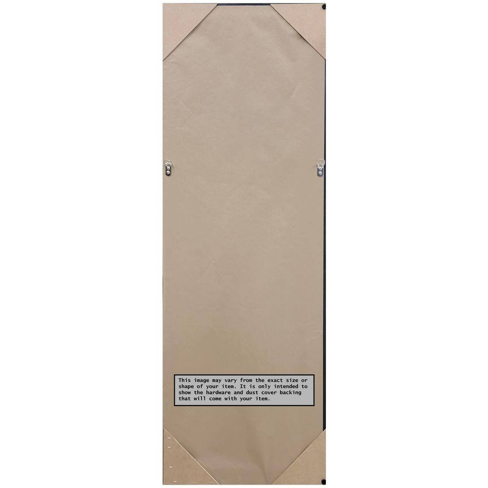 Elegant Soft White Full-Length Rectangular Wood Mirror with Silver Highlights