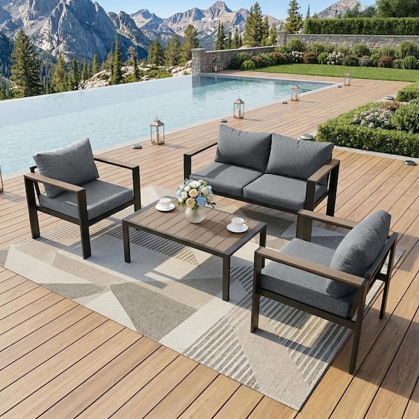Trex Outdoor Furniture Yacht Club Charcoal Black 3-Piece Plastic