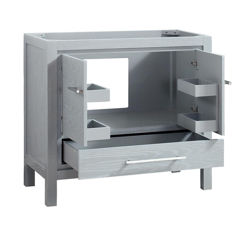 Riley 37" Sea-Salt Gray Solid Wood Single Vanity with Quartz Top