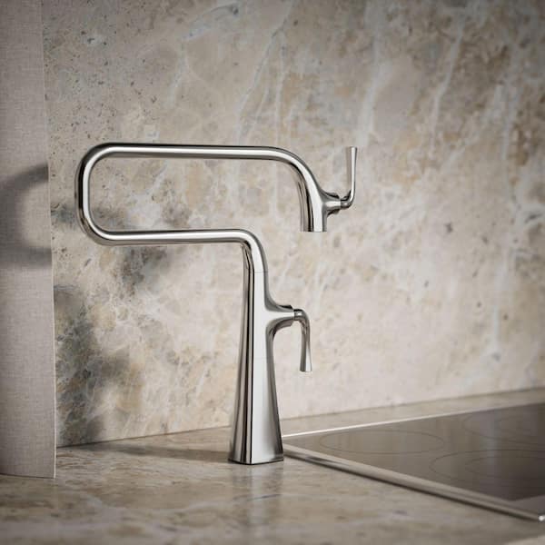 Graze Deck Mount Pot Filler Kitchen Faucet in Polished Chrome