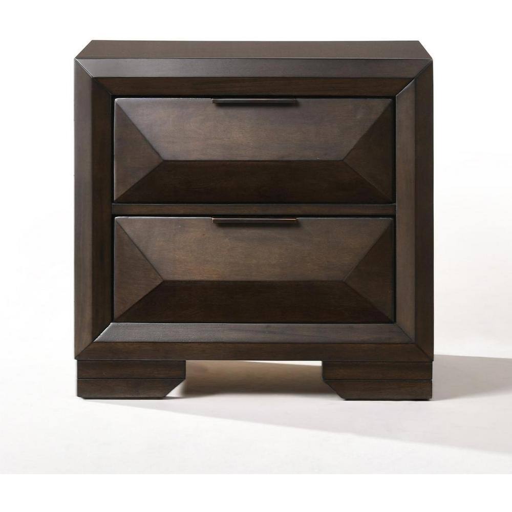 HomeRoots Amelia 2Drawer Espresso Nightstand (25 in. H x 26 in. W x 17