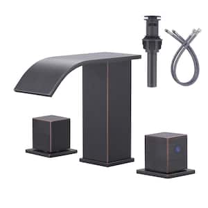 Waterfall 8 in. Widespread Double Handle Bathroom Faucet in Oil Rubbed Bronze