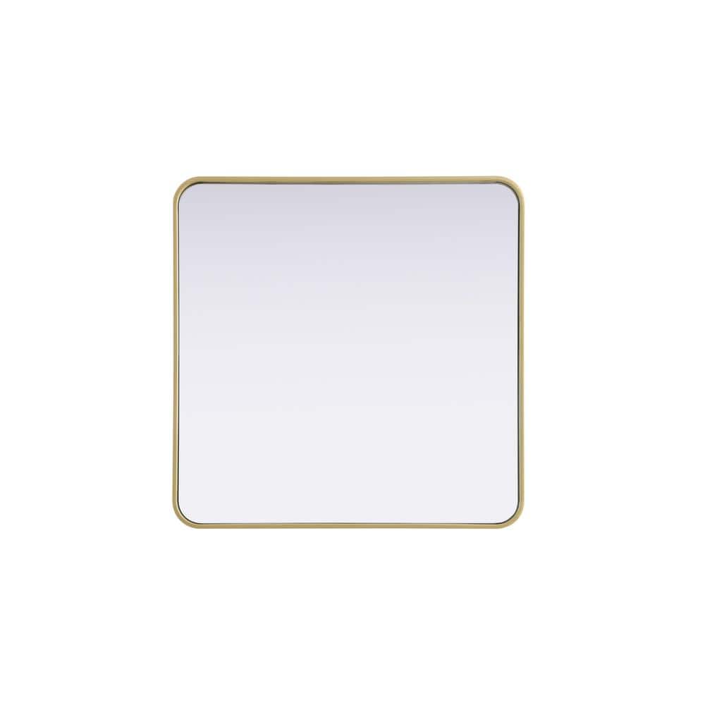 Timeless Home Brass 30 in. W x 30 in. H Contour Wall Mirror