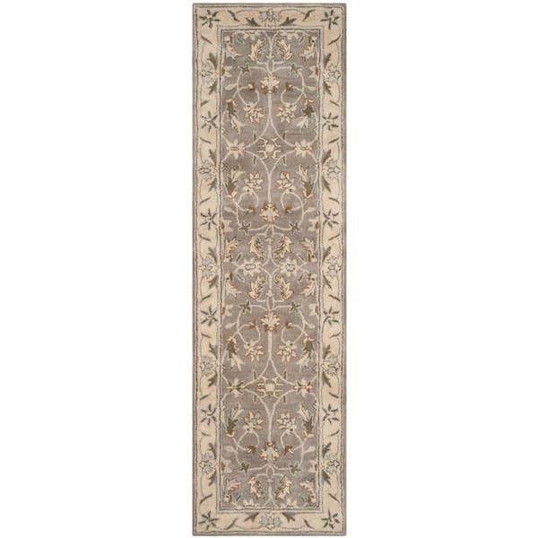 SAFAVIEH Heritage Gray/Beige 2 ft. x 12 ft. Border Runner Rug
