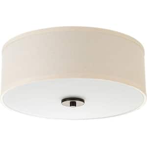 Inspire Collection 13 in. Antique Bronze Integrated LED Transitional Bedroom Ceiling Light Drum Flush Mount