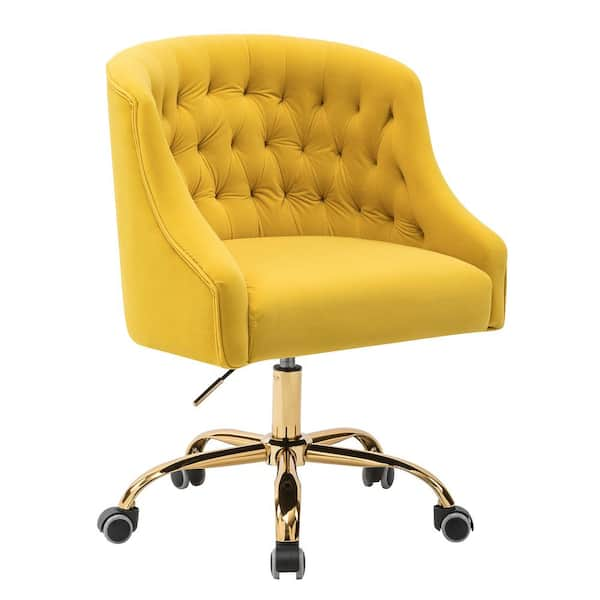 yellow leather desk chair