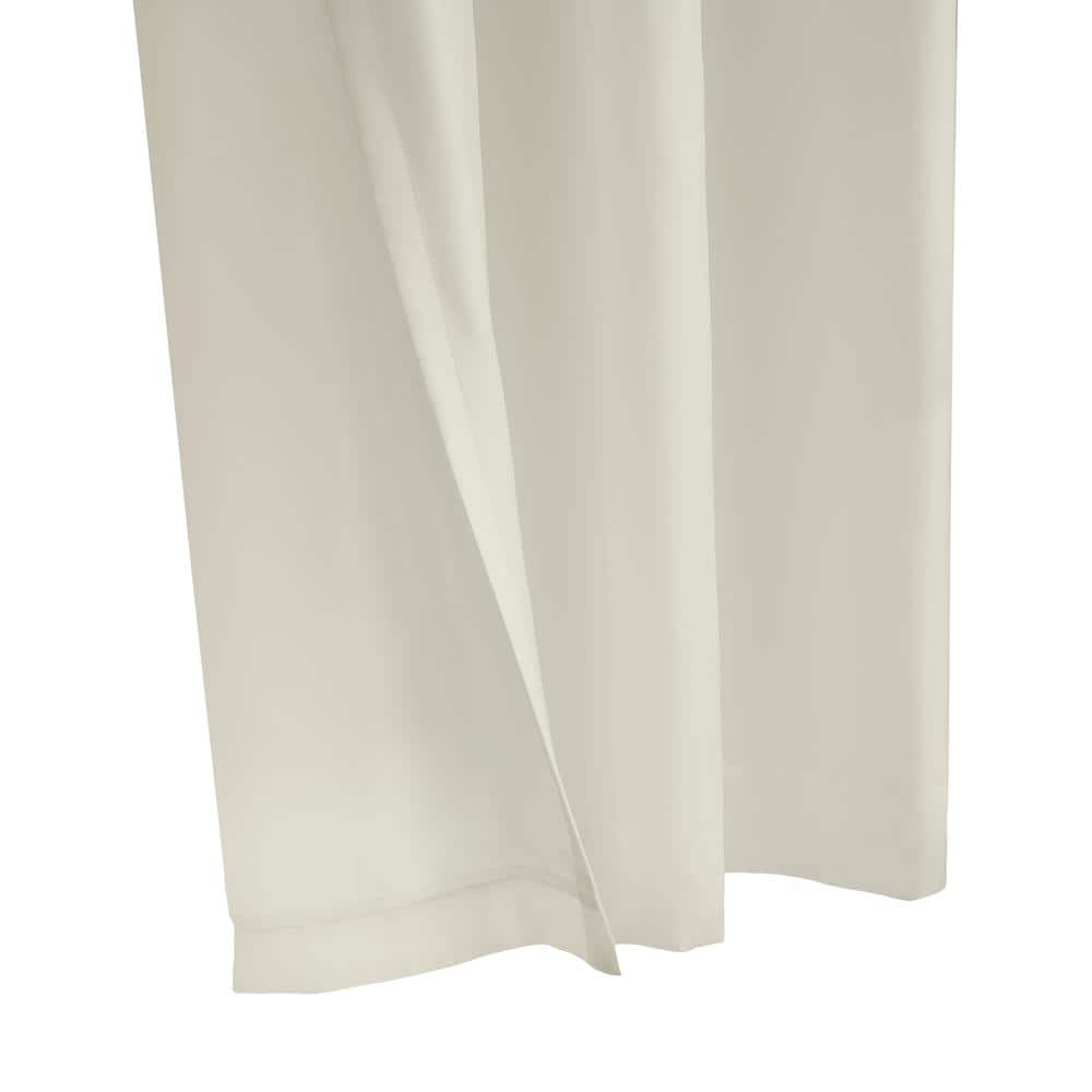 Ivory Sheer Polyester Grommet Panel with Lace Detail