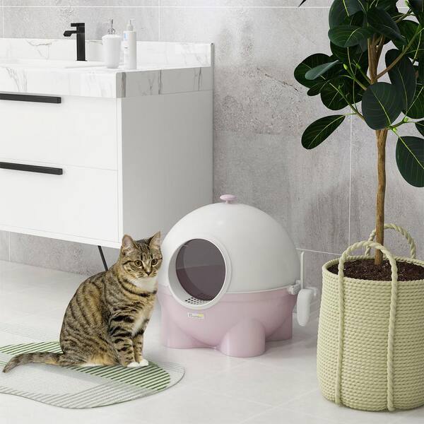 Pink cat litter box hotsell