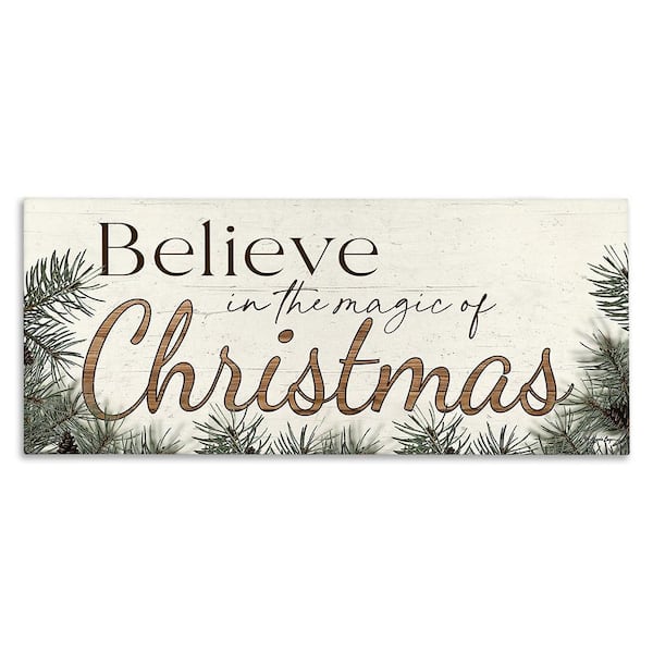 Stupell Industries Magic Of Christmas Phrase bySusie Boyer 1 Piece Unframed Graphic Print Typography Poster Art Print 48 in. x 20 in.