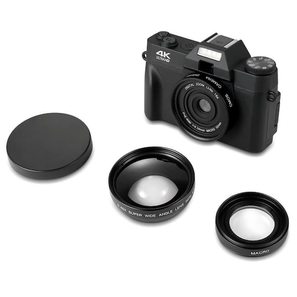 4K Digital Camera w/ Interchangeable Lens-16x Zoom, 3.0 in. Flip Screen, Autofocus, Wi-Fi Connectivity, SD Card Included