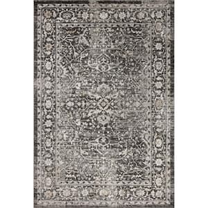 Odette Charcoal/Silver 2 ft. - 7 in. x 8 ft. Oriental Runner Area Rug