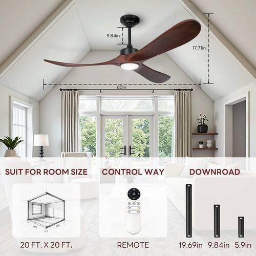 thumbnail image 2 of Ghicc Black Ceiling Fan With Reote Outdoor Ceiling Fans For Patios... 2 of 10