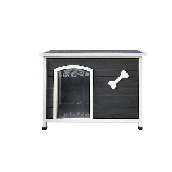 Tunearary 37 in. Outdoor Wooden Waterproof Dog House, Warm and Windproof Dog Kennel, Dog Shelter for Small to Medium Dogs