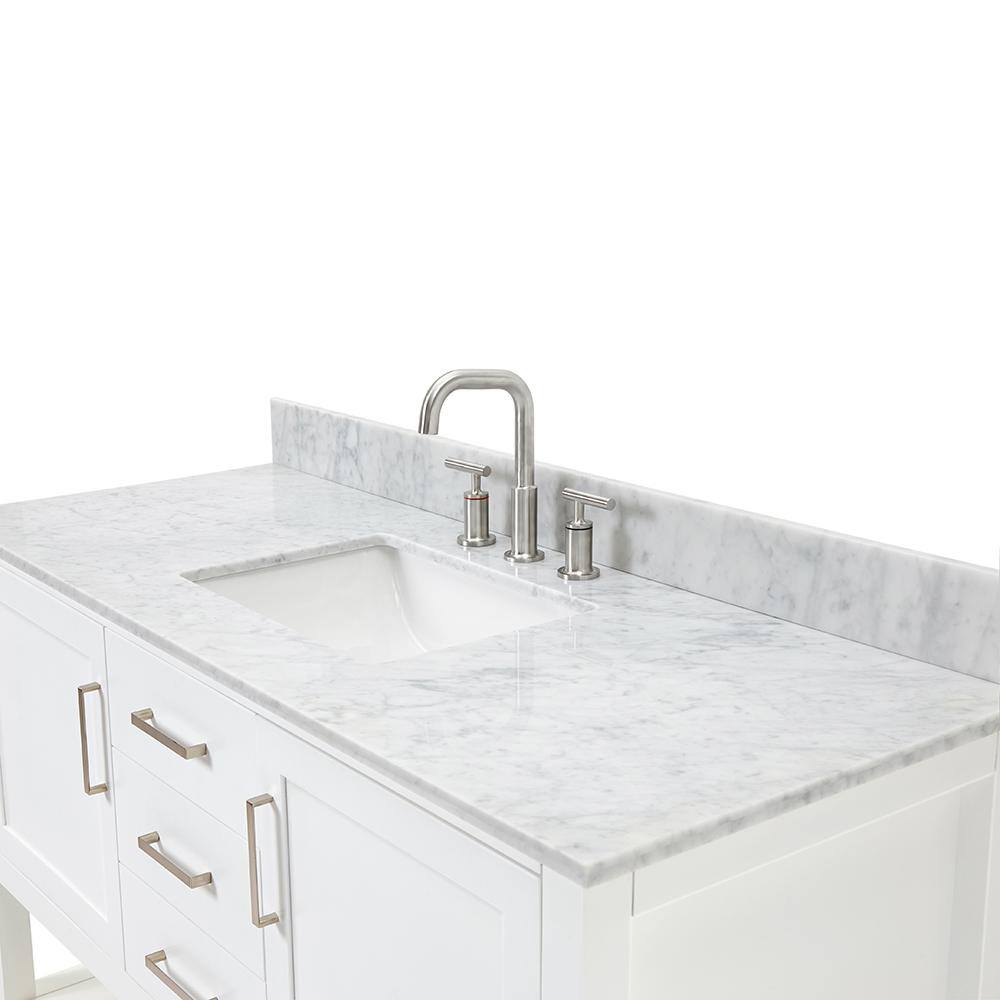 Bayhill 55'' White Solid Wood Freestanding Vanity