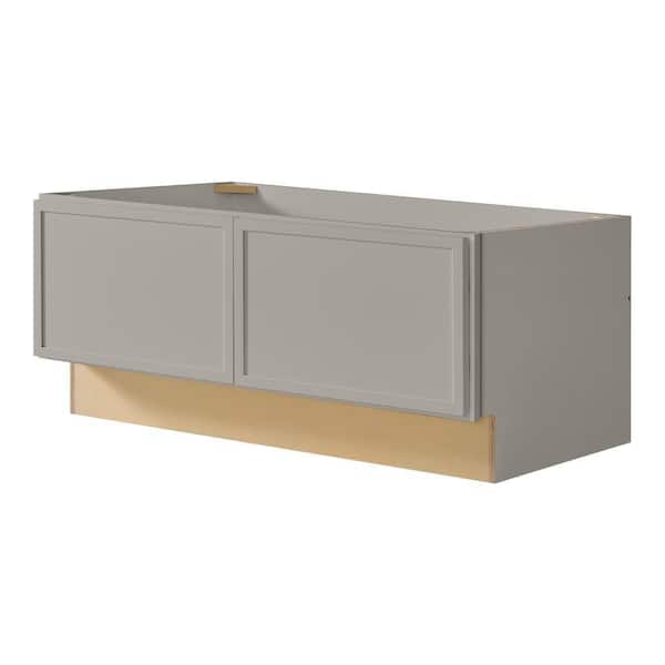 Leyton 36 in. W x 24 in. D x 16.5 in. H Ready To Assemble Plywood Slim Shaker Bench Base Kitchen Cabinet in Dove Gray