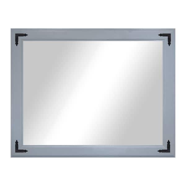 Rayne Heritage (33 in. W x 38 in. H) Gray Hardwood Poplar Mirror with Decorative Bracket