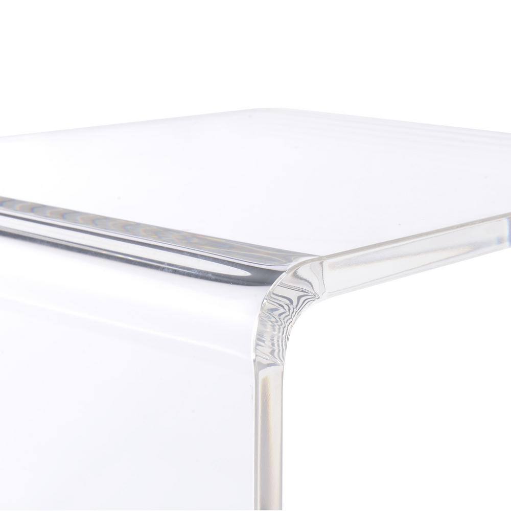 Clear Acrylic Rectangular Snack Table with Removable Casters