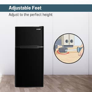 9 in. 4.5 cu. ft. 110V Compact 2-Door Refrigerator in Black with Reversible Door