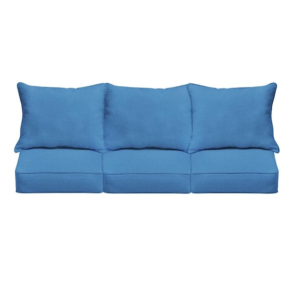 SORRA HOME 23 x 23.5 x 5 (6-Piece) Deep Seating Outdoor Couch Cushion in ETC Lapis