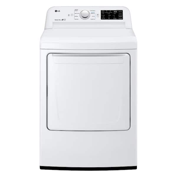 LG 7.3 cu. ft. Ultra Large High-Efficiency White Electric Vented Dryer with Sensor Dry & Reversible Door, ENERGY STAR