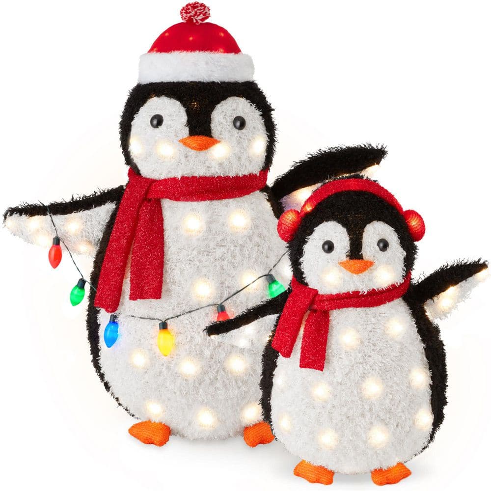 48 in. and 60 in. Red LED Pop-Up Penguin Family Outdoor Christmas Decoration Set (2-Pack) price history on PriceWatchPro