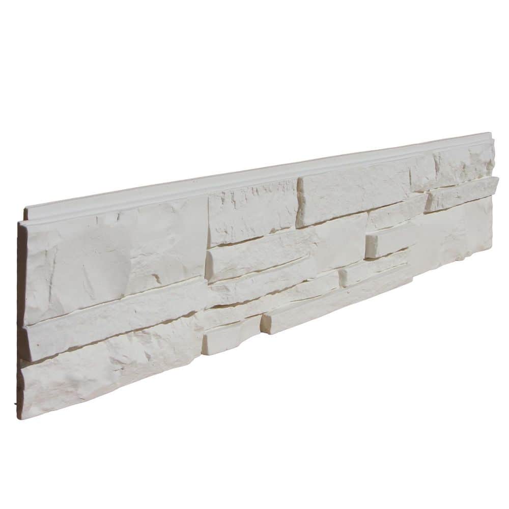 TRITAN BP Summit Faux Stone Panel 48 in x 8 in Iceberg Color