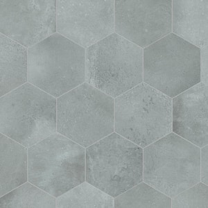 Aspdin Hex Grey 8-5/8 in. x 9-7/8 in. Porcelain Floor and Wall Tile (11.5 sq. ft./Case)