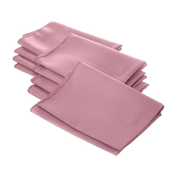 18 in. x 18 in. Dusty Rose Polyester Poplin Napkin (10-Pack)
