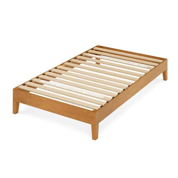 Zinus Brown Deluxe Wood Frame 12 in. Twin Platform Bed with Easy Assembly