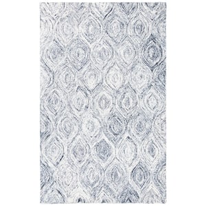Ikat Silver/Grey Doormat 3 ft. x 5 ft. Geometric Solid Color Area Rug